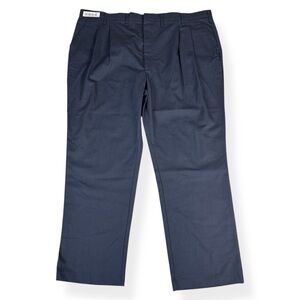 Red Kap Pants Mens 48x32 Pleated Twill Work Straight Leg PT38NV1 Navy Blue